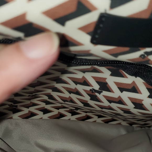 Radley London Backpack Style Bag with Geometric Pattern in Brown and White & Blk - Picture 5 of 14